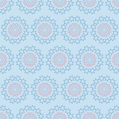 Mandala star circle, seamless pattern with fantasy geometric shape