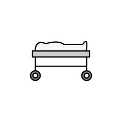 corpse line illustration colored icon. Signs and symbols can be used for web, logo, mobile app, UI, UX