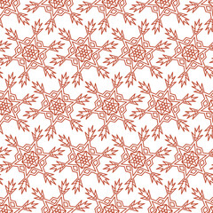 Snowflake seamless pattern, geometric mandala symbol and endless pattern, vector