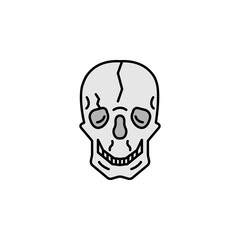 skull line illustration colored icon. Signs and symbols can be used for web, logo, mobile app, UI, UX
