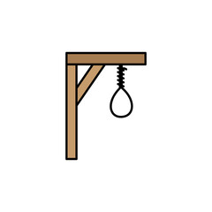 suicide gallows line illustration colored icon. Signs and symbols can be used for web, logo, mobile app, UI, UX