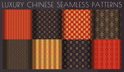 Set of Chinese, Japanese and Asian traditional patterns