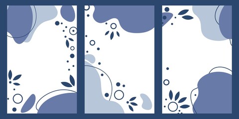 A set of abstract backgrounds with geometric shapes. Hand drawn doodle