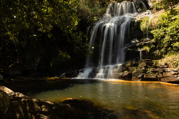 View of a beautiful waterfall in the beautiful Serra da Canastra, Minas Gerais, Brazil