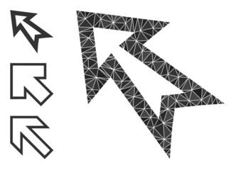 Low-poly arrow left up icon, and similar icons. Polygonal arrow left up vector designed with scattered triangles. Flat geometric polygonal abstraction is designed by arrow left up icon.