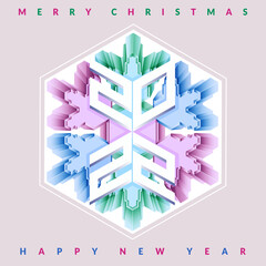 2022 number with colorful snowflake