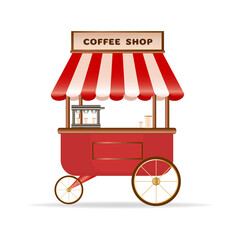 Coffee shop on street vector illustration