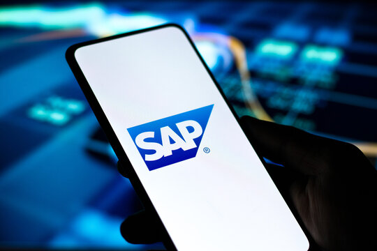 West Bangal, India - October 09, 2021 : SAP logo on phone screen stock image.
