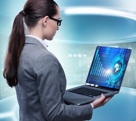 Businesswoman in online trading concept