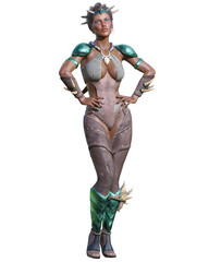 Warrior amazon woman with daggers.