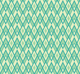 Geometric background pattern seamless. Diamond shape yellow green color. Surface design for apparel, textile, garment, fabric, tile, cover, poster, flyer, banner, wall. Vector illustration.