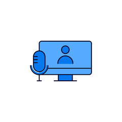 live video communication icon vector