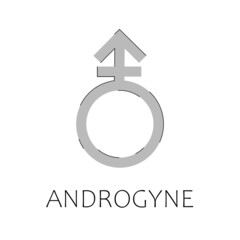 Androgyne gender vector symbol. Icon of sexual orientation and gender identity.