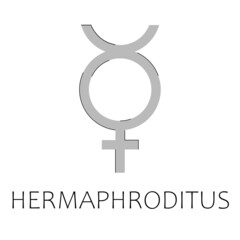 Hermaphroditus gender vector symbol. Icon of sexual orientation and gender identity.