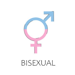 Bisexual vector sign. Icon of sexual orientation.