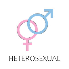 Heterosexual vector sign. Icon of sexual orientation.
