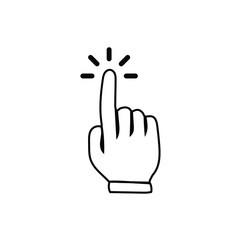 Hand click icon. Finger tapping. Vector illustration. 
