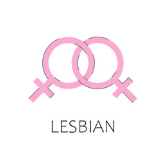 Lesbian vector sign. Icon of sexual orientation.