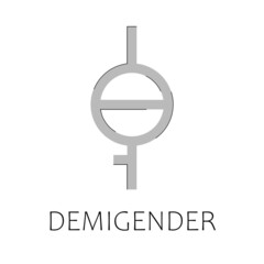 Demigender vector symbol. Icon of gender identity, simple sign.
