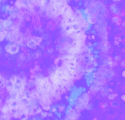 Purple Hippie Shirt. Abstract Circular Design. Color Fabric. Watercolor Light Background. Tye Die...