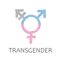 Transgender vector symbol. Icon of gender identity, simple sign.