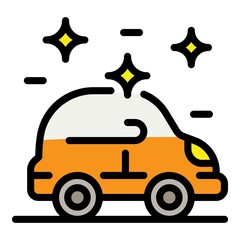 Clean car after washing icon. Outline clean car after washing vector icon color flat isolated