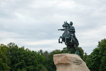 Famous equestrian statue of Peter The great "Bronze Horseman"