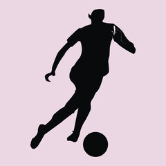 Silhouette of a man playing football Vector