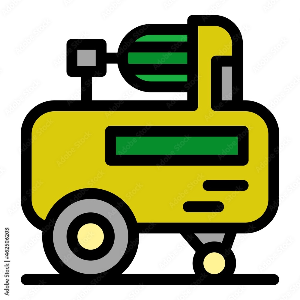 Poster compressor icon. outline compressor vector icon color flat isolated