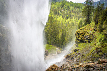 behind the waterfall, austrian alps, austria, salzburg