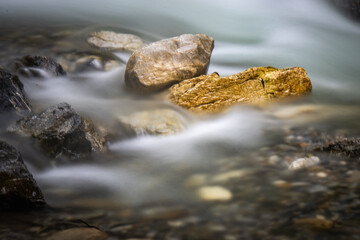 water flowing in the forest, long exposure, austrian alps, salzburg, river, austria