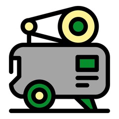 Air compressor equipment icon. Outline air compressor equipment vector icon color flat isolated