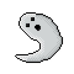 Obraz premium Ghost character pixel art. Vector illustration.