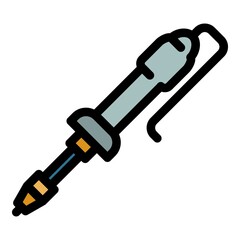 Soldering icon. Outline soldering vector icon color flat isolated