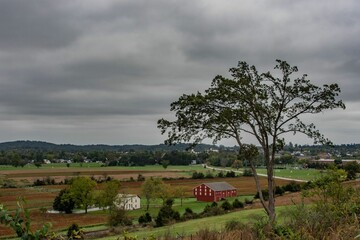 The Moses McLean Farm on a Cloudy Autumn Day, Gettysburg, Pennsylvania, USA