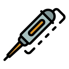 Soldering equipment icon. Outline soldering equipment vector icon color flat isolated
