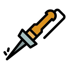 Electronic solder icon. Outline electronic solder vector icon color flat isolated