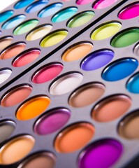 Set of colourful shadow for make-up isolated on white