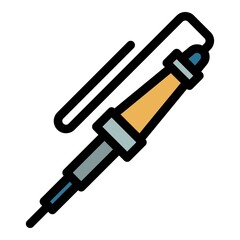 Radio soldering icon. Outline radio soldering vector icon color flat isolated