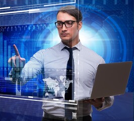 Businessman in stock exchange trading concept