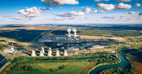 Nuclear Power Station aerial view.