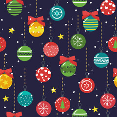 Christmas balls. Seamless pattern