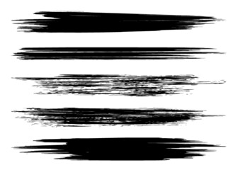 Grunge vector dry brush strokes. Isolated, hand drawn