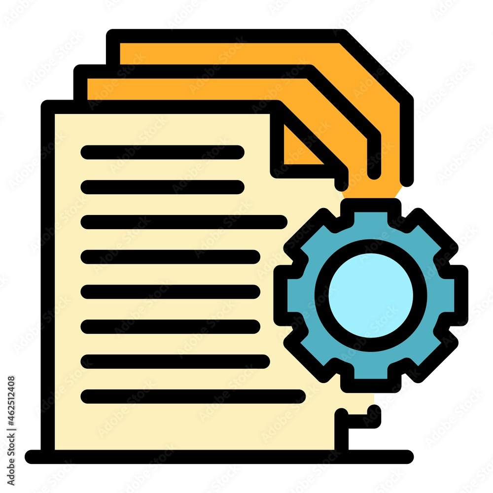 Poster docs in work icon. outline docs in work vector icon color flat isolated