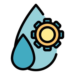 Hybrid fuel icon. Outline hybrid fuel vector icon color flat isolated