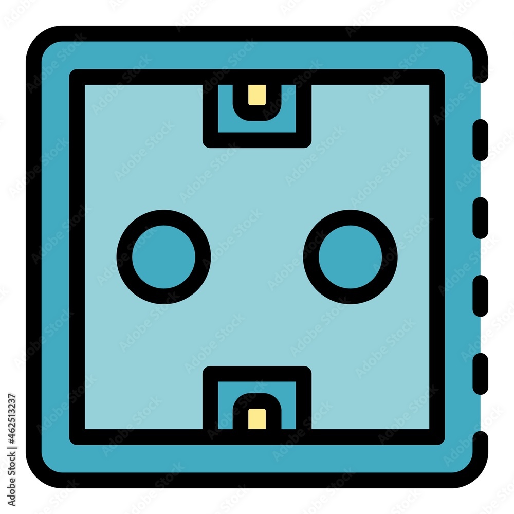 Poster power socket icon. outline power socket vector icon color flat isolated