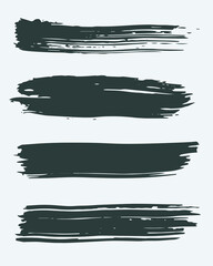 Grunge vector dry brush strokes. Isolated, hand drawn
