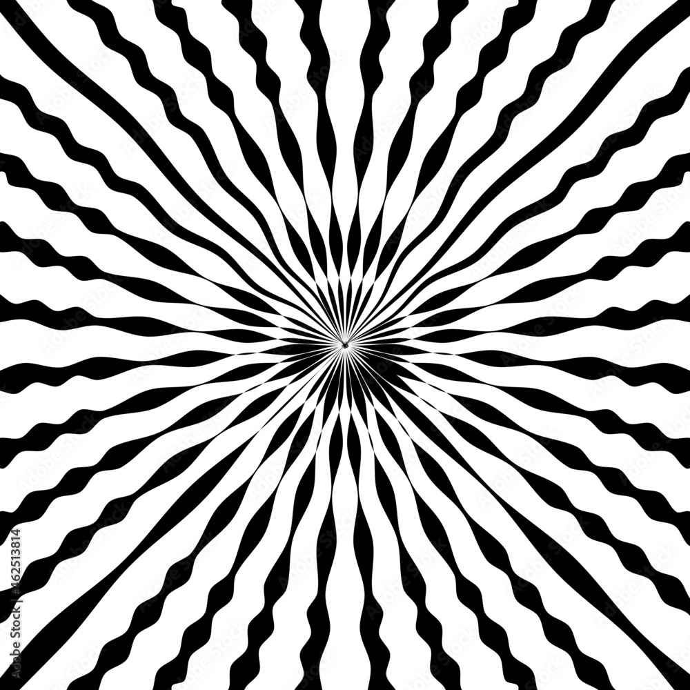 Aufkleber pattern with optical illusion. black and white design. abstract striped background. abstract 3d geom