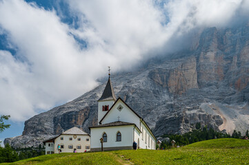 Fototapeta na wymiar Sanctuary of Santa Croce in Val Badia