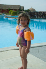 little girl in the pool